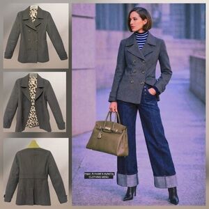 dELiA*s Double Breasted Peacoat Wool Blend Olive Green Women’s Size Small